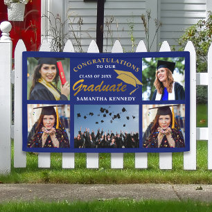 Blue And Gold 2026 Graduation 5 Photo Collage   Banner