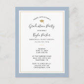 Blue and Gold 3 Photo Graduation Party Invitation (Front)
