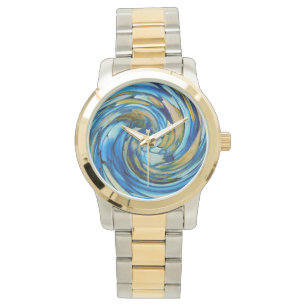 Blue And gold Abstract Dolphin Watches