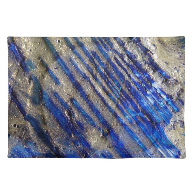 Blue and Gold Abstract Placemat (Front)
