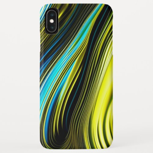 Blue and Gold Abstract Silk and Satin Rolls iPhone XS Max Case