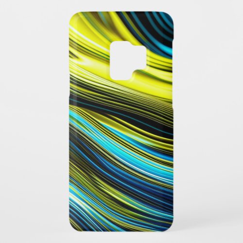 Blue and Gold Abstract Silk and Satin Rolls Case_Mate Samsung Galaxy S9 Case