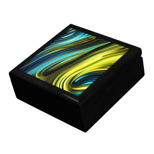 Blue and Gold Abstract Silk and Satin Rolls Gift Box