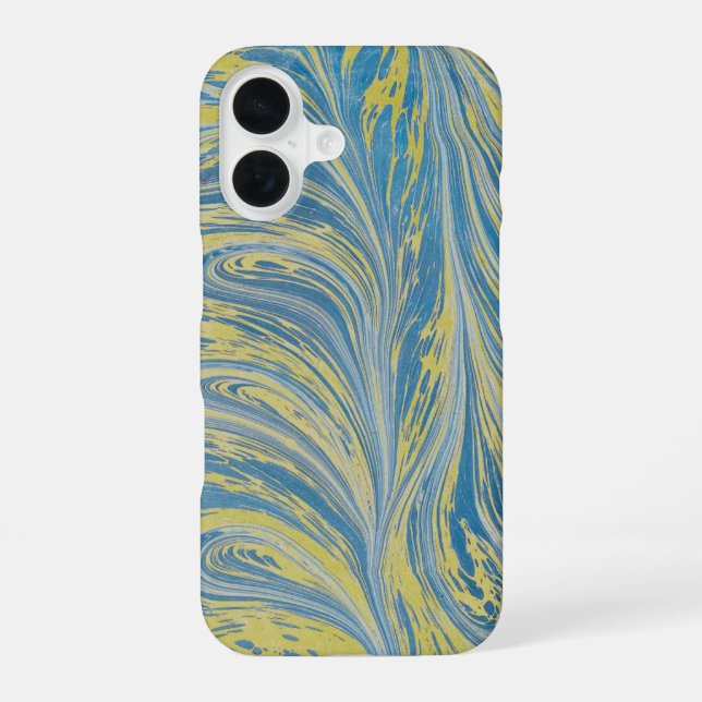 Blue And Gold Abstract Wave Iphone Case (Back)