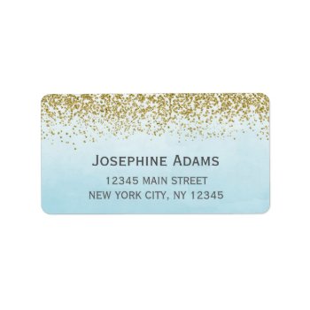 Blue And Gold Address Labels by melanileestyle at Zazzle