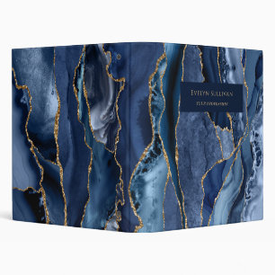 Blue and Gold Agate Binder