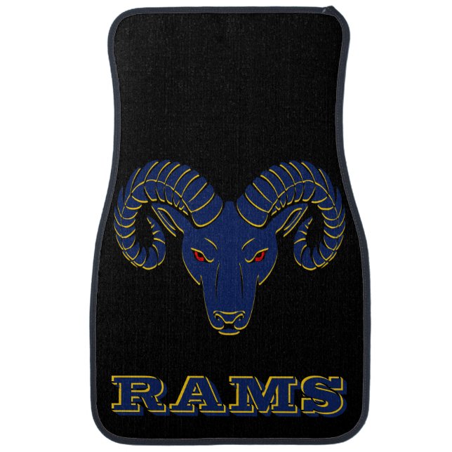 Blue and Gold Aries Rams Car Floor Mat (Front)