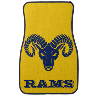 Blue and Gold Aries Rams Car Floor Mat