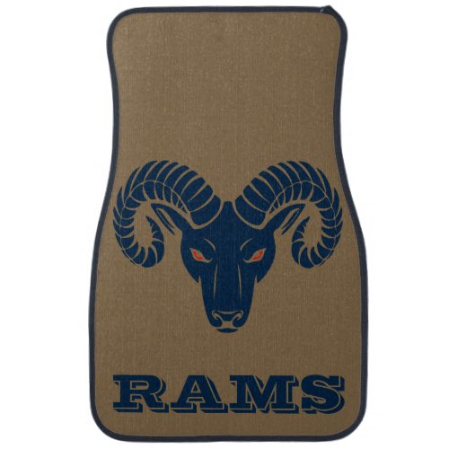 Blue and Gold Aries Rams Car Floor Mat