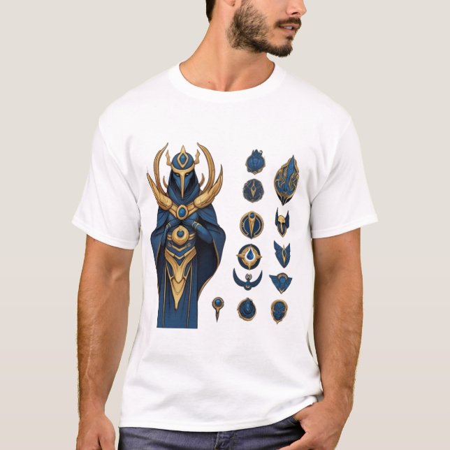 Blue and Gold Armor - League of Legends T-Shirt (Front)