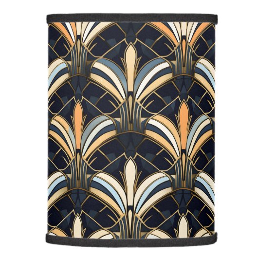 Blue and Gold Art Deco Lamp Shade (Right)