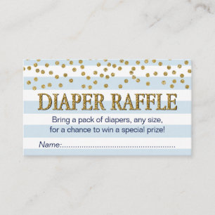 Blue and Gold Baby Boy Diaper Raffle Tickets Cards