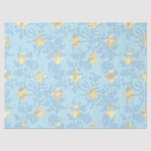 Blue and Gold Bees Series Design #3 Tissue Paper