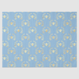 Blue and Gold Bees Series Design #9 Tissue Paper