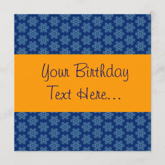Blue and Gold Birthday Party Invite W1149