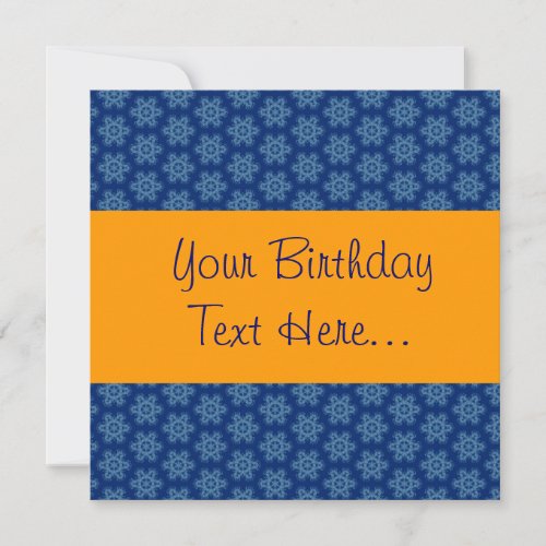 Blue and Gold Birthday Party Invite W1149