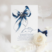 Blue and Gold Bow Elegant Whimsical Bridal Shower
