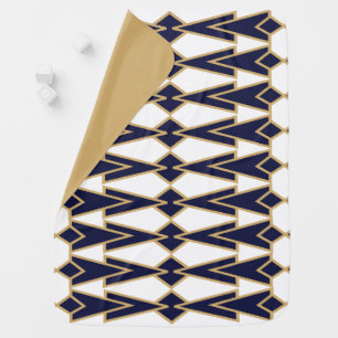 Blue and Gold Bowties Baby Blanket