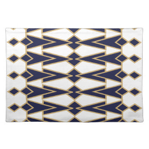 Blue and Gold Bowties Cloth Placemat