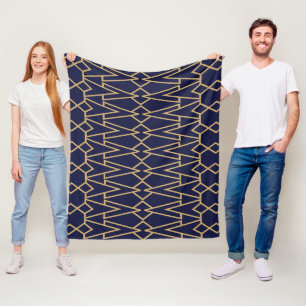 Blue and Gold Bowties Fleece Blanket