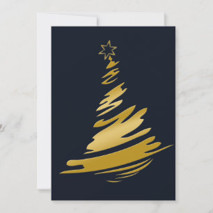 blue and gold Business Holiday Greetings Card
