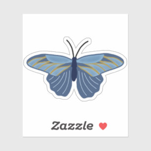 Blue and Gold Butterfly Sticker