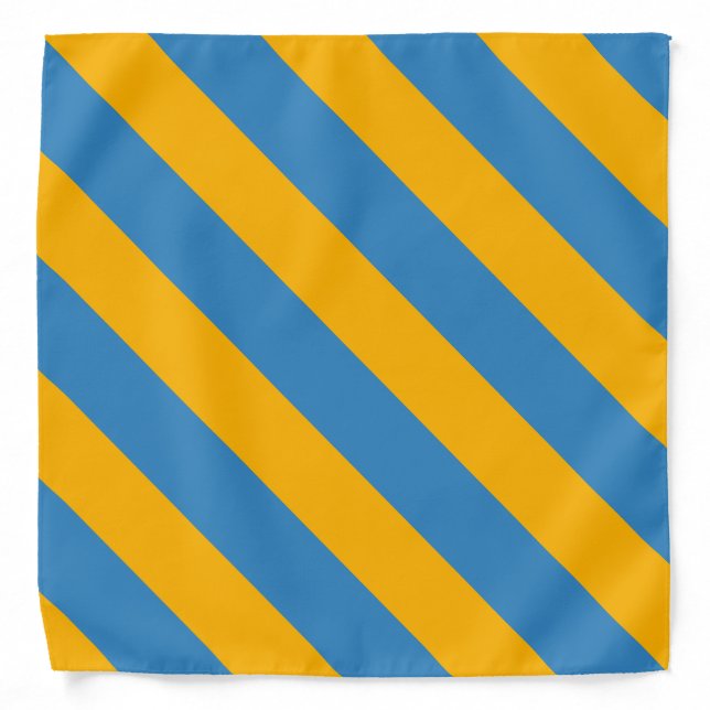 Blue and Gold California Striped Bandana (Front)