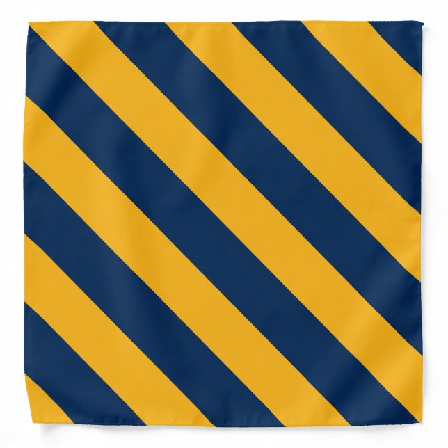 Blue and Gold California Striped Bandana (Front)