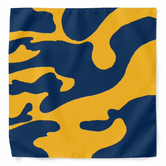 Blue and Gold Camouflage California Bandana (Front)
