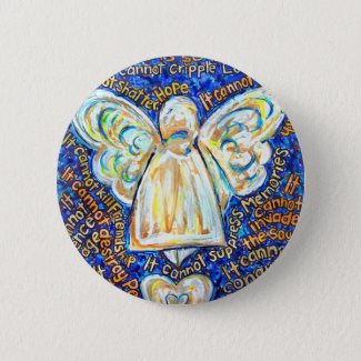 Blue and Gold Cancer Angel Button Pins