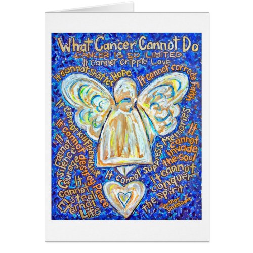 Blue and Gold Cancer Angel Card