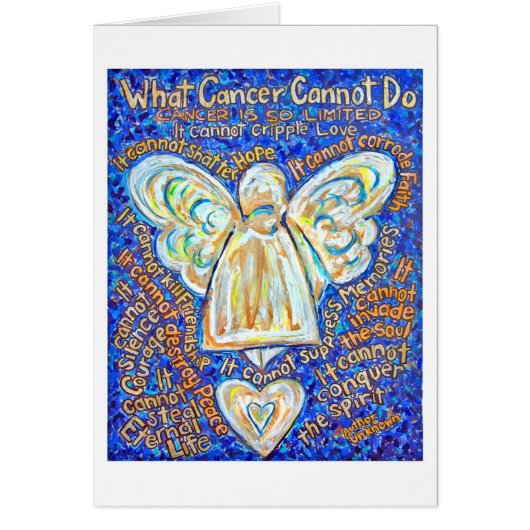 Blue and Gold Cancer Angel Card (Front)