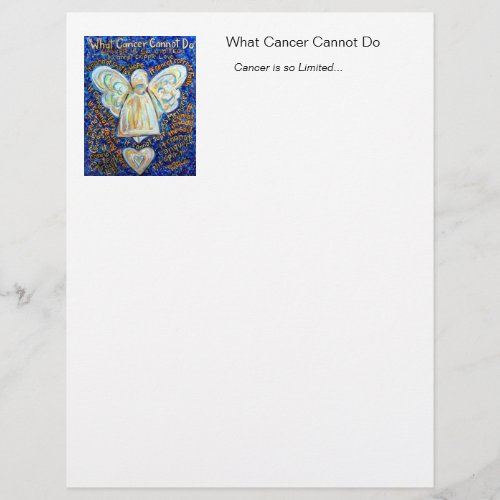 Blue and Gold Cancer Angel Letterhead