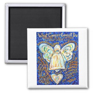 Blue and Gold Cancer Angel Magnet