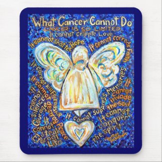 Blue and Gold Cancer Angel Mousepad