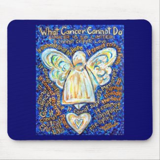 Blue and Gold Cancer Angel Mousepad