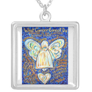 Blue and Gold Cancer Angel Necklace Jewelry