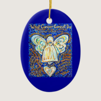 Blue and Gold Cancer Angel Ornament Customized