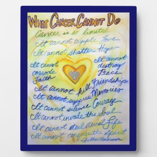Blue and Gold Cancer Angel Painting Poem Plaque
