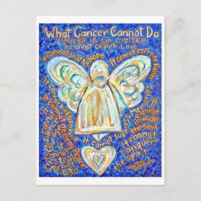 Blue and Gold Cancer Angel Postcard (Front)