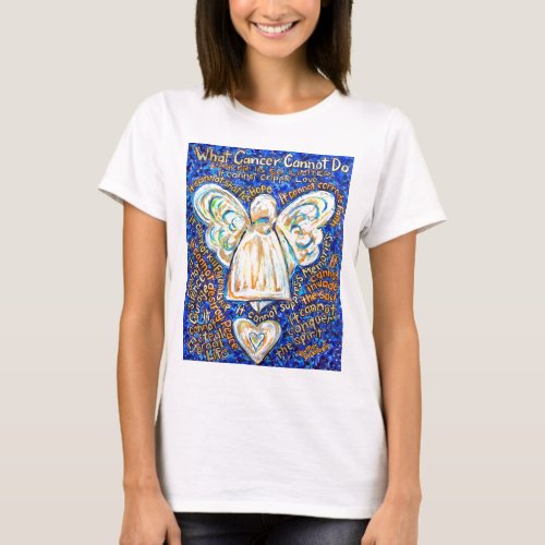 Blue and Gold Cancer Angel T_shirts