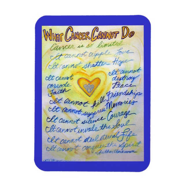 Blue and Gold Cancer Cannot Do Heart Magnet (Vertical)