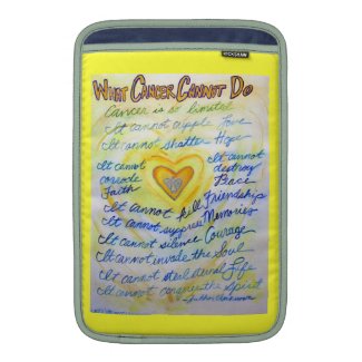 Blue and Gold Cancer Cannot Do iPad Sleeve Case