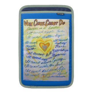 Blue and Gold Cancer Cannot Do iPad Sleeve Case