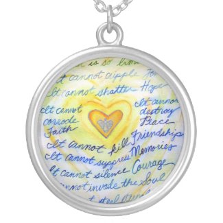 Blue and Gold Cancer Cannot Do Necklace Jewelry