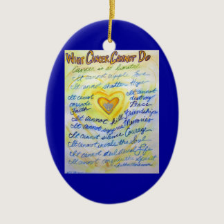 Blue and Gold Cancer Heart Ornament Customized