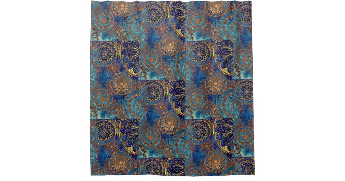 Blue And Gold Celestial Shower Curtain Zazzle Com Blue And Gold Celestial Shower Curtain, Celestial Shower Curtain
