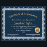 Blue and Gold Certificate of Achievement<br><div class="desc">This is a certificate of achievement.  Generally,  for a church,  but can be used for other things also.</div>