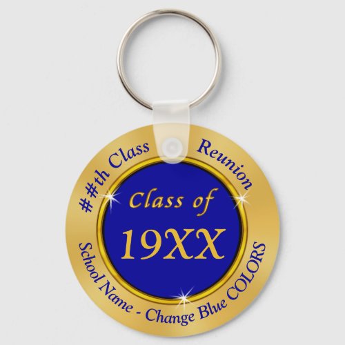 Blue and Gold Cheap Class Reunion Gift Ideas Keychain