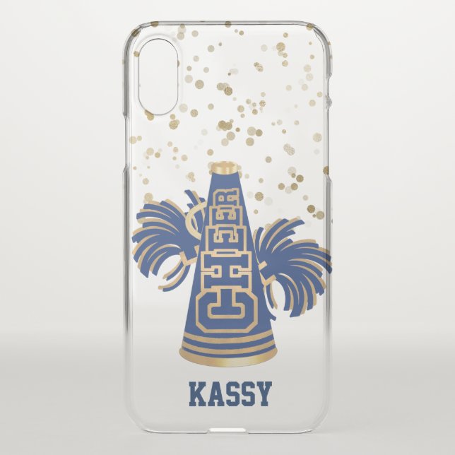 Blue and Gold Cheerleader iPhone X Case (Back)